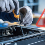 Doceo Technician working on a Desktop Printer Error