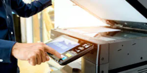 Man using a copier