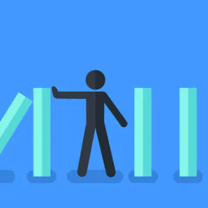 Man holding a pillar