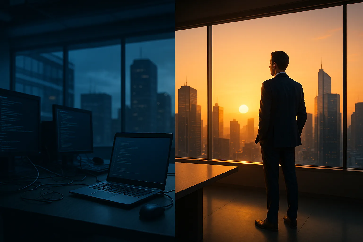Business owner reviewing IT roadmap with a virtual CIO