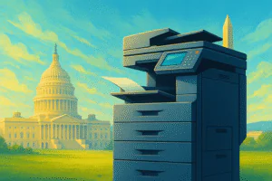 Modern copier setup in a DC workplace